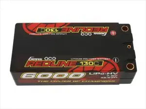 Gens Ace HV LiPo Shorty Hard Case - 2S 7.6V 6000mAh 130C - 5mm Tubes