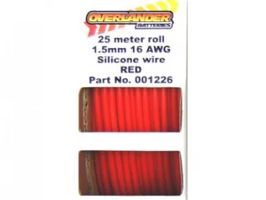 Overlander 25 meter roll 1.5mm 16AWG Silicone Wire  Red