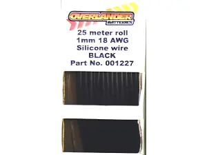 Overlander 25 meter roll 1mm 18AWG Silicone Wire Black