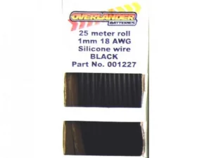 Overlander 25 meter roll 1mm 18AWG Silicone Wire Black