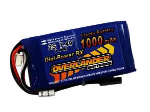1000mAh 2S 7.4V LiPo Battery Receiver Pack - Overlander Digi-Power