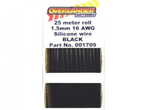Overlander 25 meter roll 1.5mm 16AWG Silicone Wire  Black