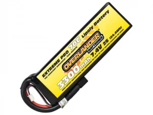 3200mAh 2S 7.4v 70C LiPo Battery - Overlander Extreme Pro - Deans