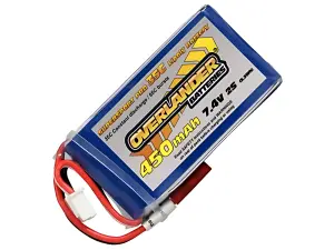 450mAh 2S 7.4V 35C LiPo Battery - Overlander Supersport