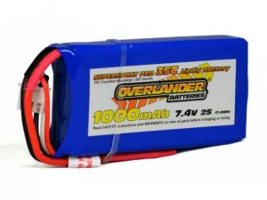 1000mAh 2S 7.4v 35C LiPo Battery - Overlander Supersport Pro (  JST )
