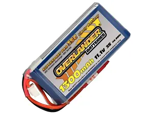 1300mAh 3S 11.1V 35C LiPo Battery - Overlander Supersport