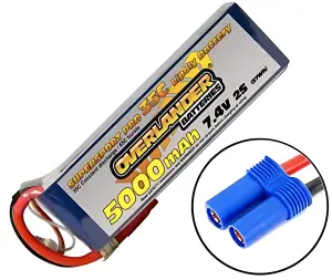 5000mAh 2S 7.4V 35C LiPo Battery - Overlander Supersport Pro - EC5 Connector