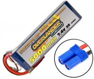 5000mAh 2S 7.4v 35C LiPo Battery - Overlander Supersport Pro - EC5 Connector