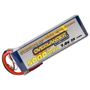 5000mAh 2S 7.4V 35C LiPo Battery - Overlander Supersport Pro (No Connector)