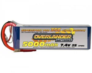 Overlander 5000mAh 7.4V 2S 35C Supersport Pro LiPo Battery