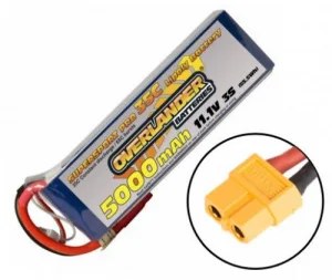 Overlander 5000mAh 3S 11.1v 35C LiPo Battery - Overlander Supersport - XT90 Connector
