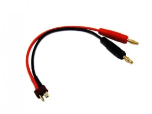 Overlander Deans Charge Lead - 200mm 16AWG (4mm Banana plugs to Male Deans / T-Plug)
