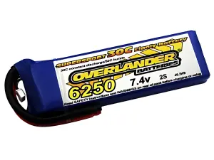 6250mAh 2S 7.4V 30C LiPo Battery - Overlander Supersport