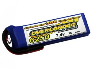 6250mAh 2S 7.4v 30C LiPo Battery - Overlander Supersport