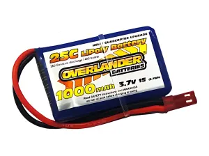 1000mAh 1S 3.7V 25C LiPo Battery upgrade for Heli / Quadcopter - Overlander Sport