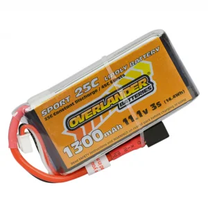 1300mAh 3S 11.1v 25C Lipo Battery - Overlander Sport - Deans