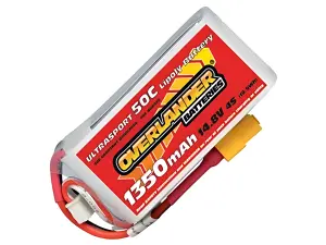1350mAh 4S 14.8V 50C LiPo Battery with XT60 Connector - Overlander Ultrasport