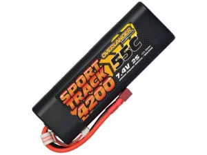Overlander 4200mAh 2S 7.4v 55C LiPo Battery in Hard Round Case - Deans