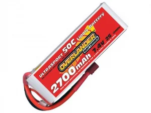 2700mAh 2S 7.4v 50C LiPo Battery - Overlander Ultrasport - Deans