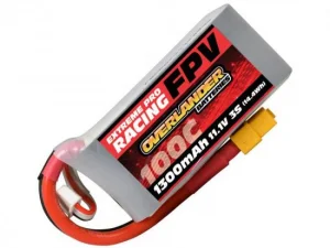 Overlander 1300mAh 3S 11.1v 100C FPV LiPo Battery with XT60 Connector - High Discharge