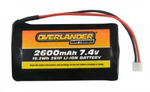 Overlander 2600mAh 2S 7.4v Li-Ion Transmitter Battery - Spektrum Connector - Fits Spektrum DX9