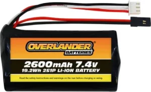 Overlander 2600mAh 2S 7.4v Li-Ion Transmitter Battery - JR Connector
