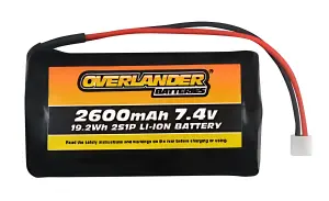 Overlander 2600mAh 2S 7.4V Li-Ion Transmitter Battery - Spektrum Connector - Fits Spektrum DX9