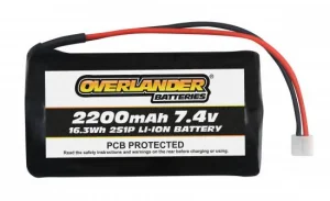 Overlander 2200mAh 7.4V 2S Config 2 Li-Ion Battery with PCB