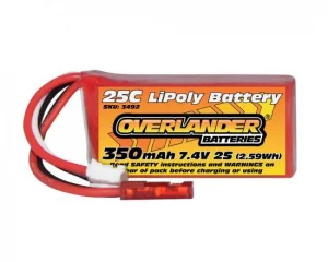 Overlander 350mAh 7.4V 2S 25C LiPo Battery