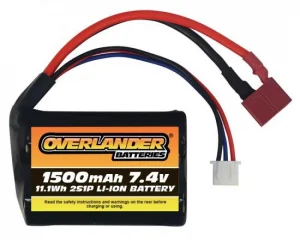 Overlander 1500mAh 7.4V 2S 18500 Li-Ion Battery