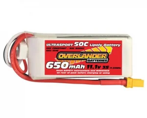 Overlander 650mAh 11.1V 3S 50C LiPo Battery