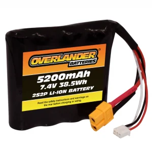 Overlander 5200mAh 7.4V 2S2P Samsung 18650 Flat Li-Ion Battery