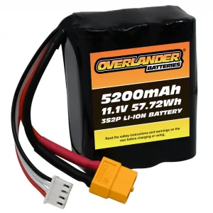 Overlander Samsung 5200mAh 11.1V 3S2P Config 16 18650 Li-Ion Battery - Deans