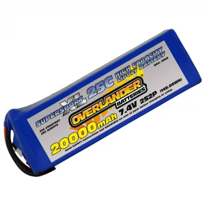 Overlander 20000mAh 7.4V 2S2P 25C Supersport XL LiPo Battery - Bare Leads