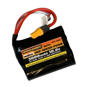 Overlander Molicel P30B 3000mAh 10.8V 3S1P Flat 18650 Li-Ion Battery - Deans