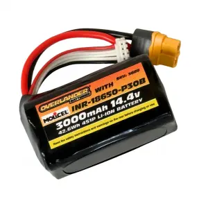 Overlander Molicel P30B 3000mAh 14.4V 4S1P Square 18650 Li-Ion Battery - Deans