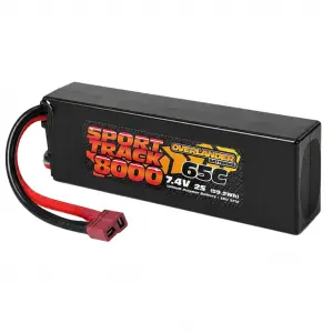 Overlander 8000mAh 7.4V 2S 65C Hard Case Sport Track LiPo Battery - Traxxas