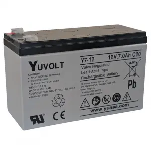 Overlander Y7-12 Yuasa Yucel Yuvolt 12V 7.0Ah Lead Acid Rechargeable Battery
