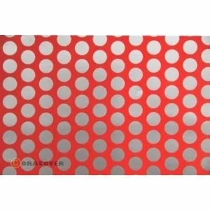 2m Oracover Fun-1 Fluorescent Red/Silver
