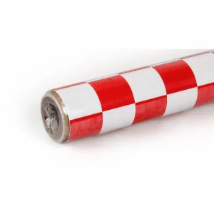 2Mtr Oracover Fun-3 Large Cheq.White/Red