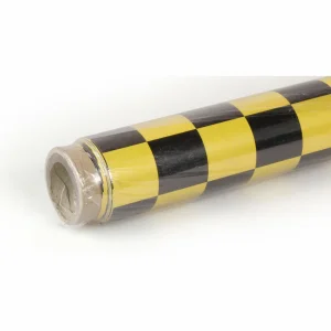 2Mtr Oracover Fun-3 Large Cheq.Pearl Yel/Black