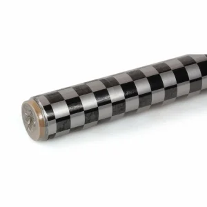 2Mtr Oracover Fun-4 Small Cheq.Silver/Black