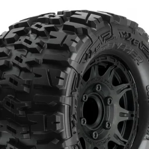 ProLine Trencher 2.8 Tyres Mounted on Black Raid 6X30 Removable Hex Wheels - 12mm Hex
