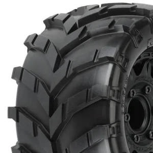 ProLine Masher 2.8 Tyres Mounted on Black Raid 6X30 Removable Hex Wheels - 12mm Hex