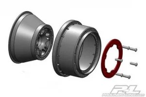 ProLine Split Six Red/Black Wheels - Slash Front - 1 Pair