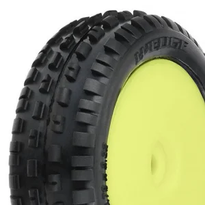 ProLine Mini-B Wedge Tyres Mounted On Yellow Wheels Front