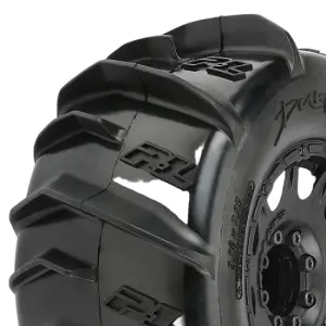 ProLine Dumont 3.8 Paddle Tyres Mounted on Black Raid 8x32 17mm Wheels (2)