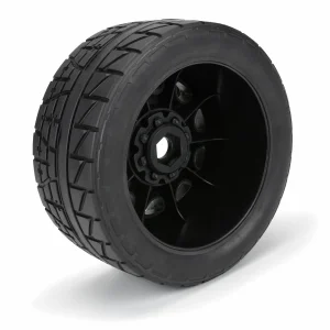 Menace HP 5.7 Street Belted Tires Mounted on Raid Black 8x4 Wheels (2) ** CLEARANCE **