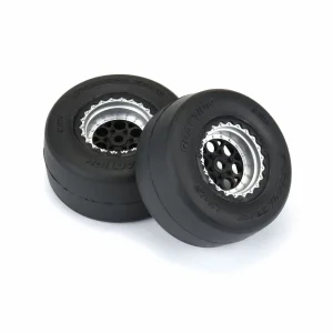 1:16 Reaction Rear Tires MTD 8mm Black/Silver (2): Losi Mini