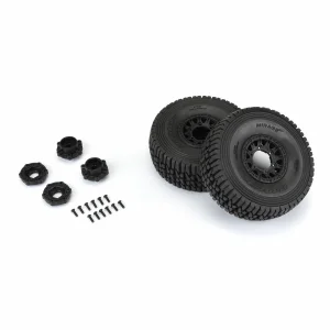 ProLine 1:7 Mirage TT Belted Tyres On 17mm Black Raid Wheels (2)